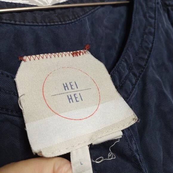 Hei Hei Jumpsuit Utility Boho Anthropologie Navy Lyocell - Picture 3 of 9